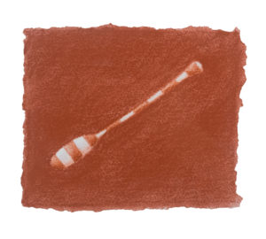 glyphs #4, conte sanguine drawing pencils, 6 x 6 in.