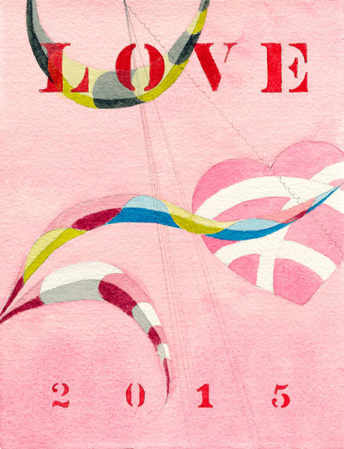 love, watercolor, 9 x 7 in., 2015