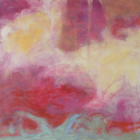 door to the river #3, acrylic, mixed media, 12 x 12 in., 2017