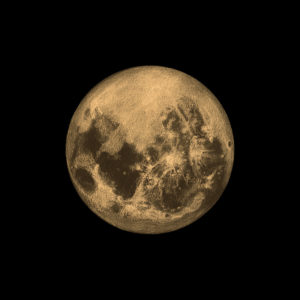 gold moon, giclee from pastel, 9 x 9 in.